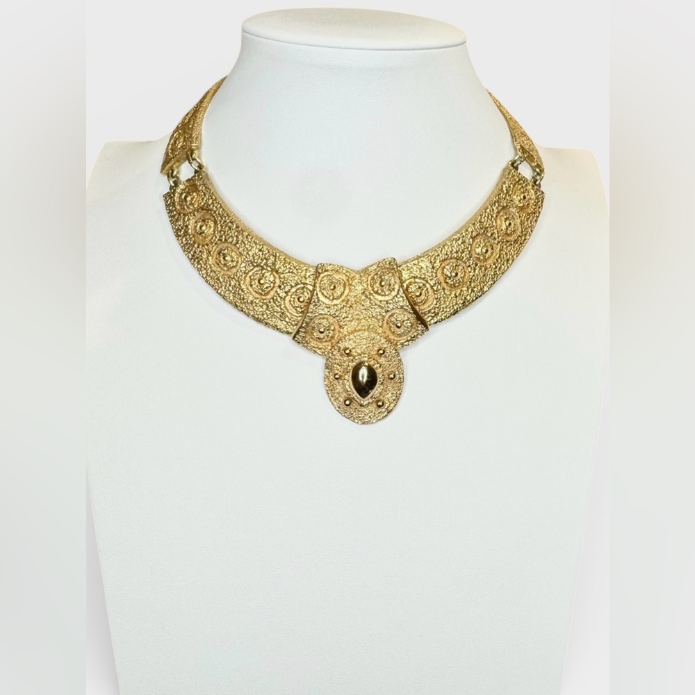NAPIER 1971 Egyptian Collection Bib Necklace, BOOK PIECE - Picture 5 of 16
